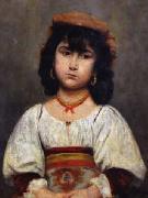 Ion Georgescu Portrait of a Little Girl oil painting artist
